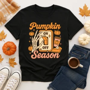 Pumpkin Season Skeleton T-Shirt | Funny Fall & Halloween Tee
