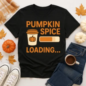 Pumpkin Spice Loading T-Shirt – Funny Fall Coffee Lover Tee