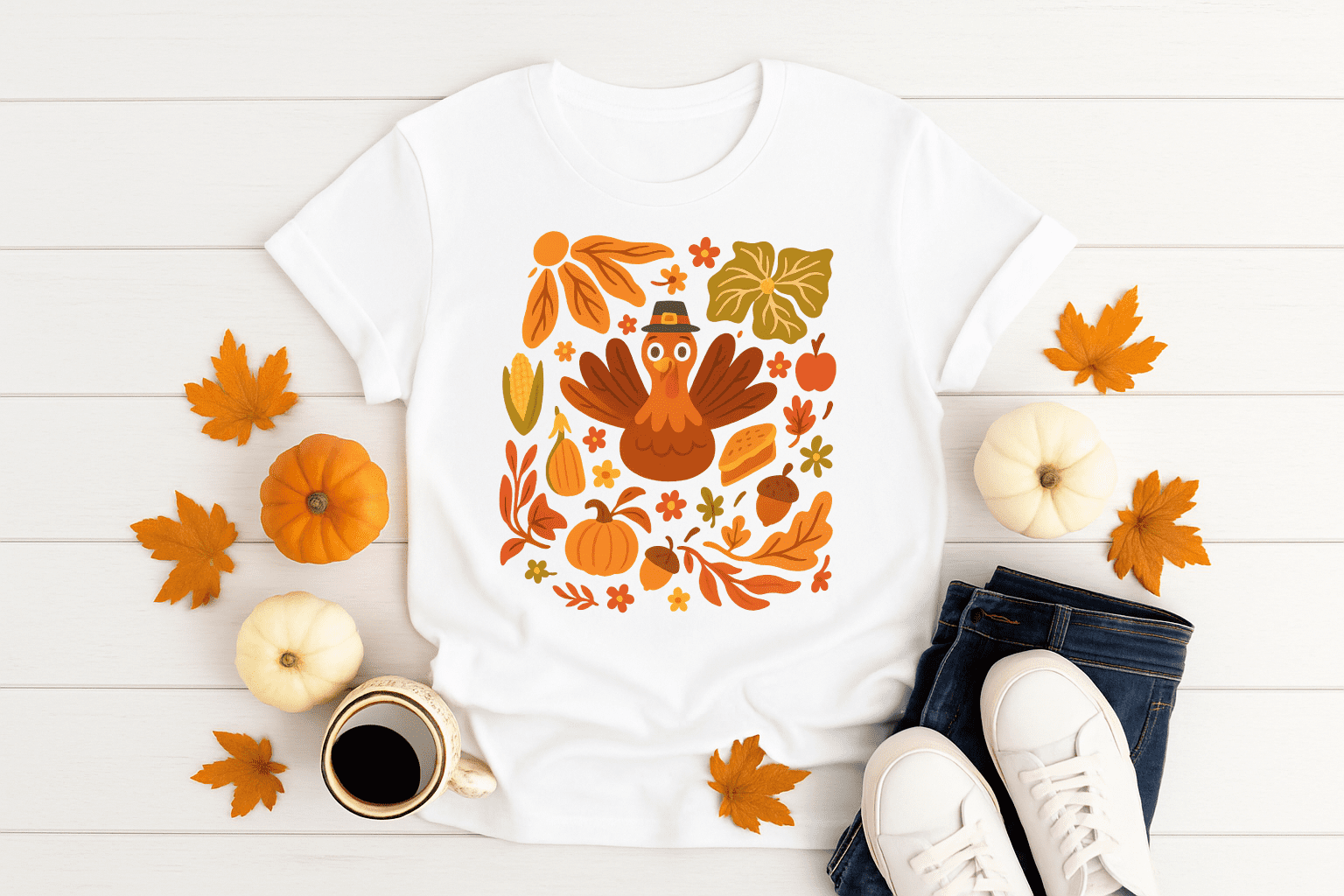 Thanksgiving Turkey Shirt – Cute Fall Harvest Graphic Tee